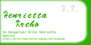 henrietta krcho business card